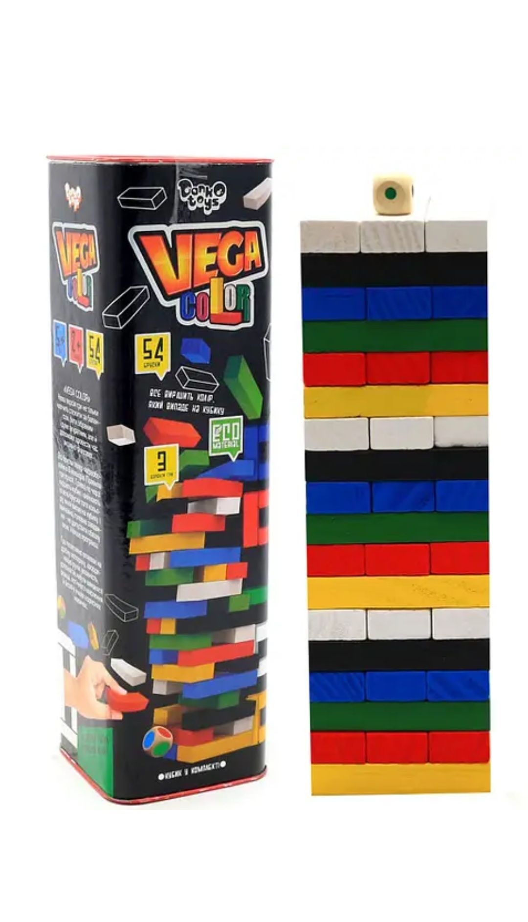 Настільна гра башта Vega (Vega) за кольорами. Версія гри Дженга