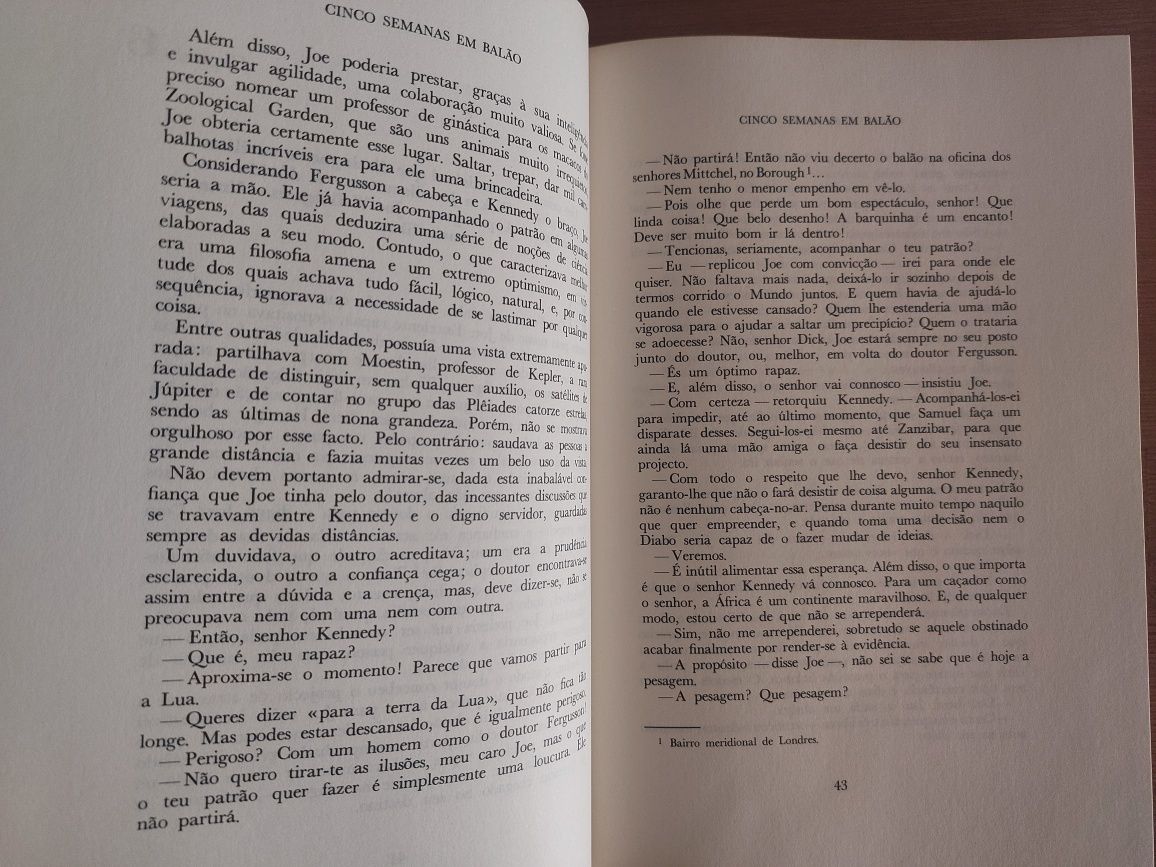 L " Cinco Semanas em Balão " de Julio Verne (Optimo Estado)