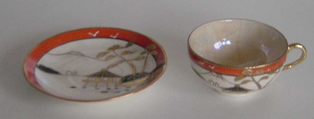 Chávena chá porcelana japonesa "casca ovo" pintada à mão - 1913/26