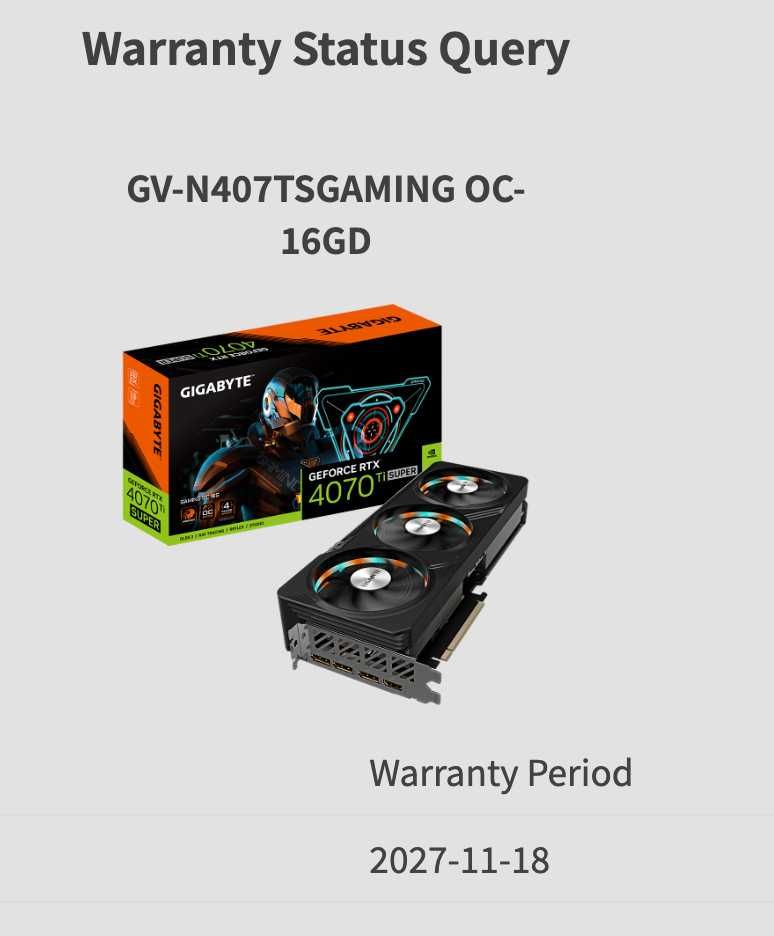Gigabyte GeForce RTX™ 4070 Ti SUPER GAMING OC 16G