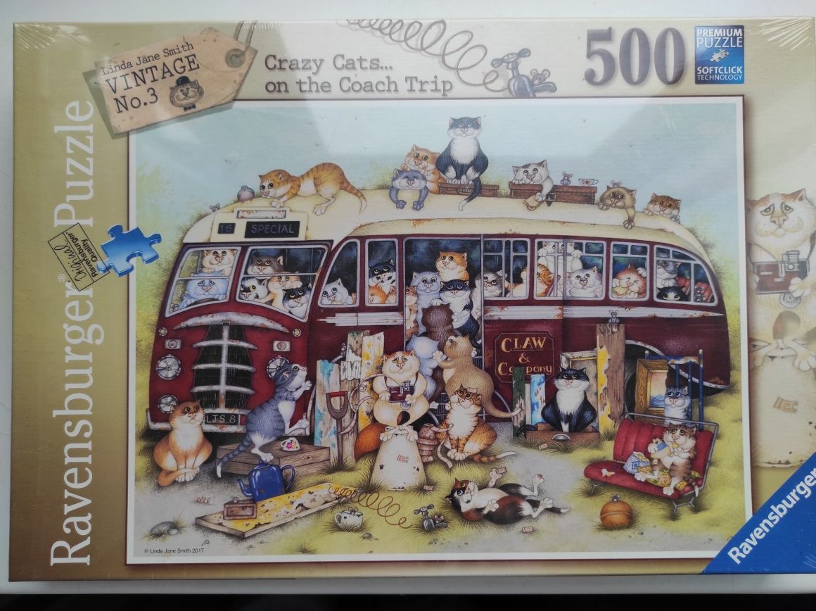 Пазл Ravensburger на 500 деталей Crazy Cats... у подорожі автобусом