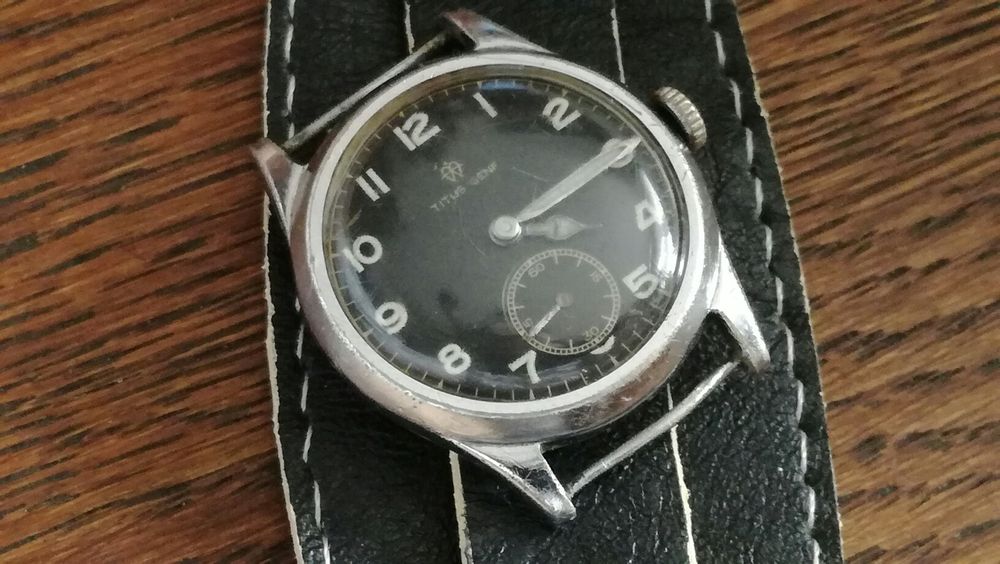 Stary męski zegarek militarny Titus Genf - lata 40te