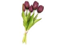 Tulipan sztuczny tulipany silikonowe bukiet 5 sztuk FIOLETOWY