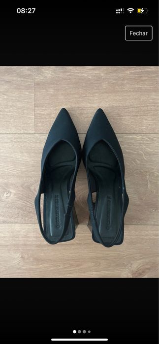 Sapatos stradivarius 36 pretos usados 1 hora