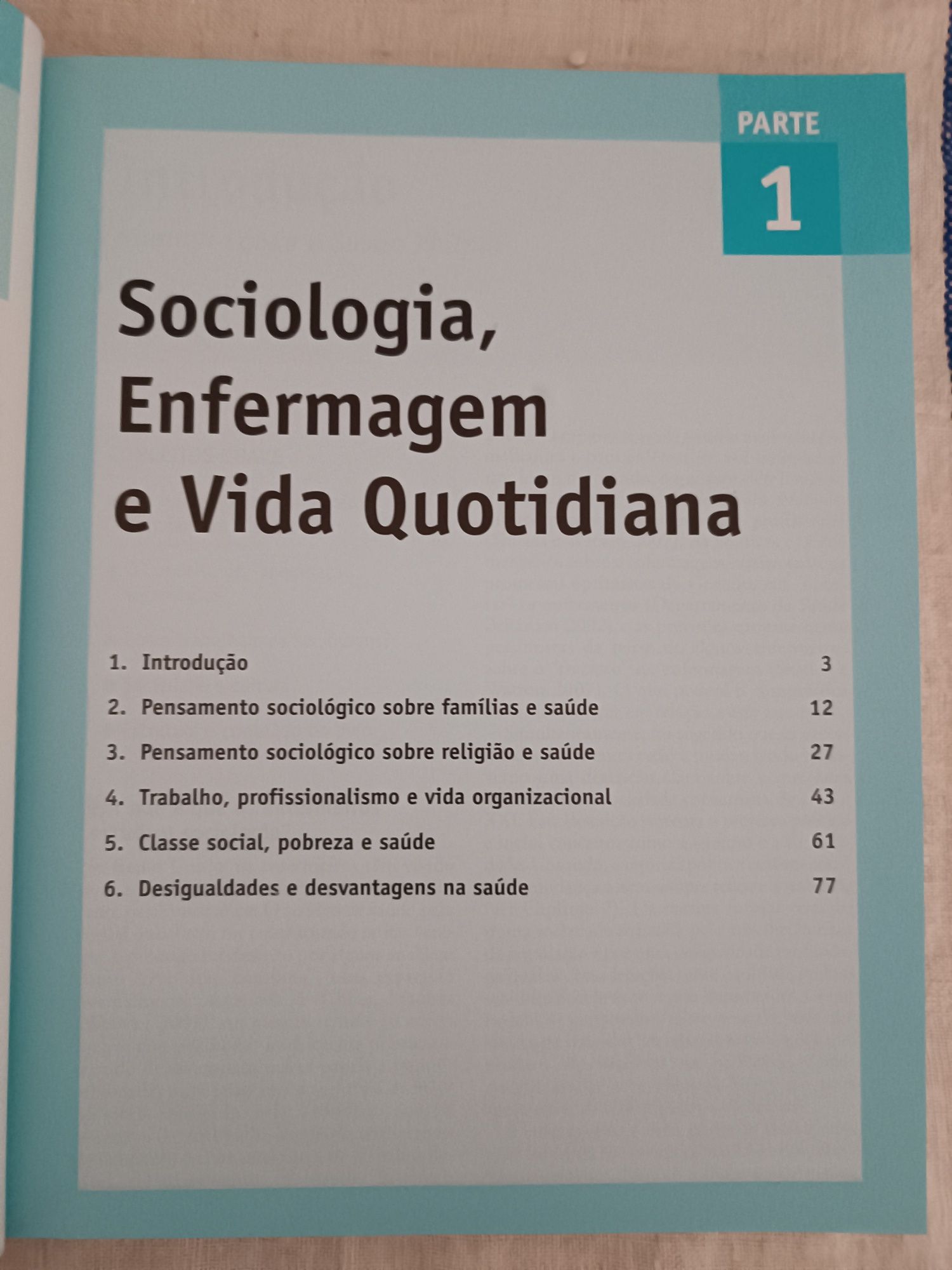 Livro "Sociologia em Enfermagem e Cuidados de Saúde"