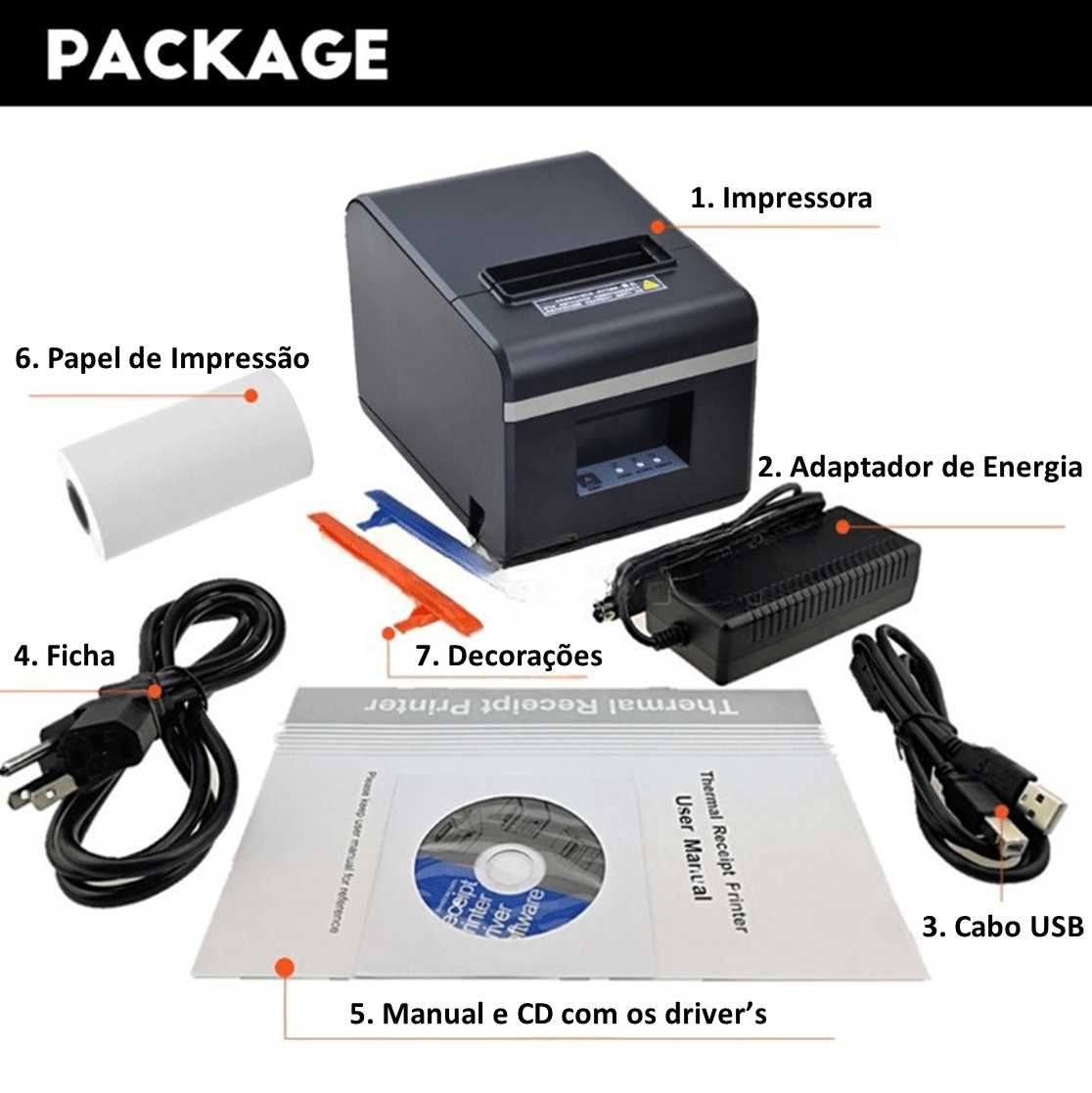 Impressora Térmica POS: USB+Bluetooth, 20-80mm - Xprinter NP-160II