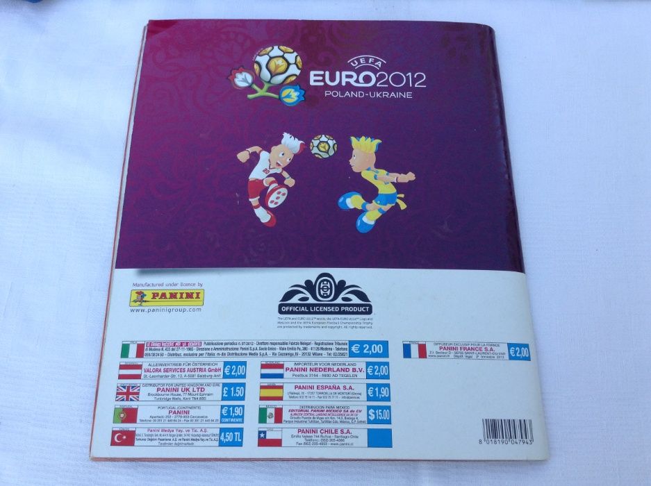 Caderneta EURO 2012 UEFA PANINI completa - Futebol + álbum Extra vazio