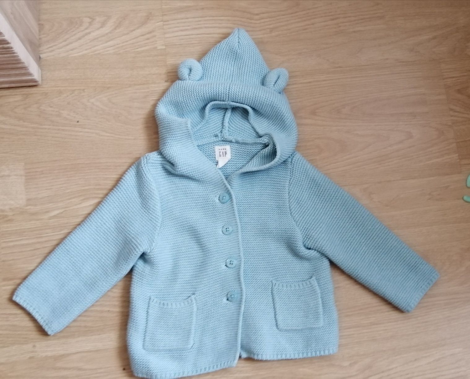 Baby GAP sweterek kardigan 74 sweter z uszami