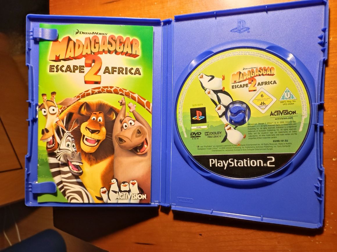Jogos King Fu Panda e Madagáscar 2 Escape África para PlayStation 2
