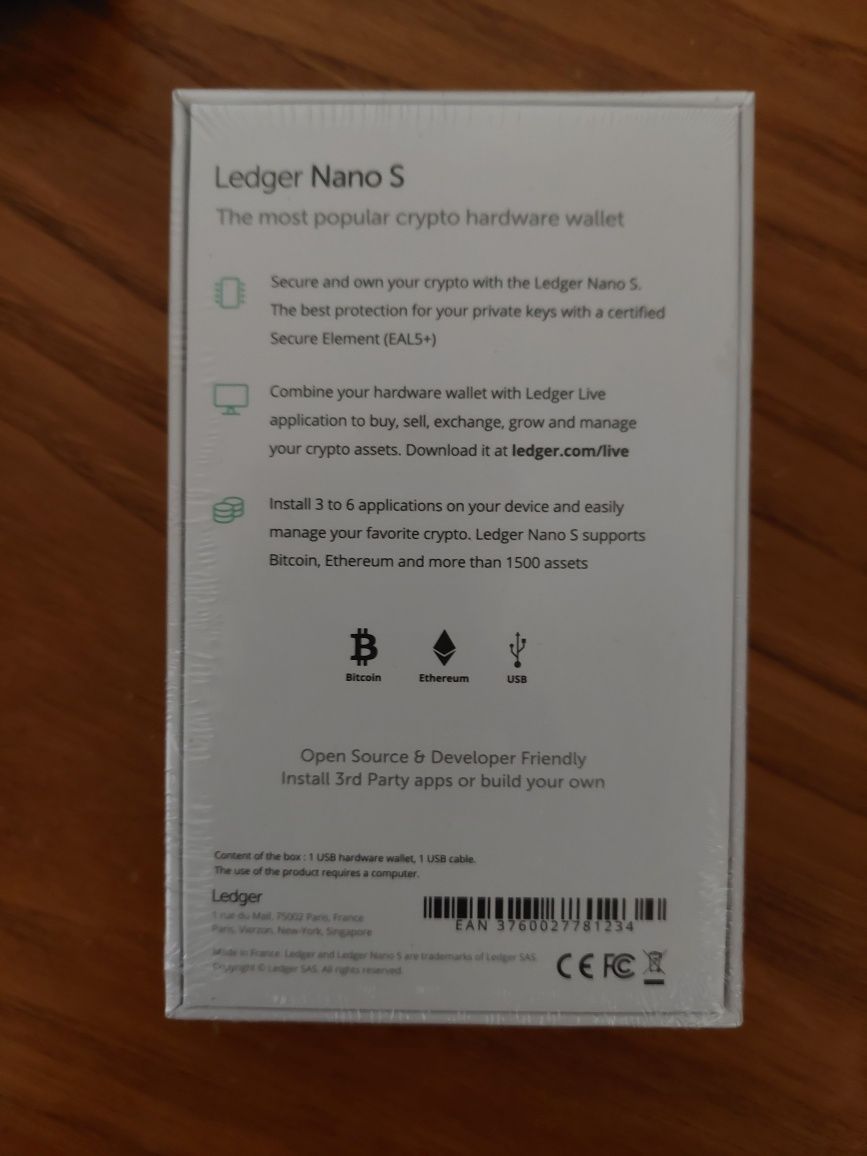 Cold storage wallet Ledger Nano S crypto bitcoin