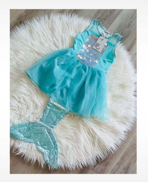 Kostium na bal przebierańców 6-8 lat sukienka H&M syrenka 122-128