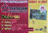 Karta FAX modem do komputera Pentagram Diablo 56I V.92 PCI.