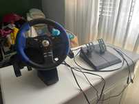 Volante + Pedais - Logitech Driving Force EX Wheel PS2/PS3