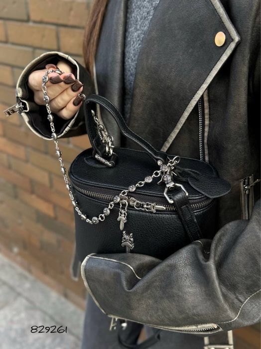 Сумка валізка Хром натур Шкіра люкс