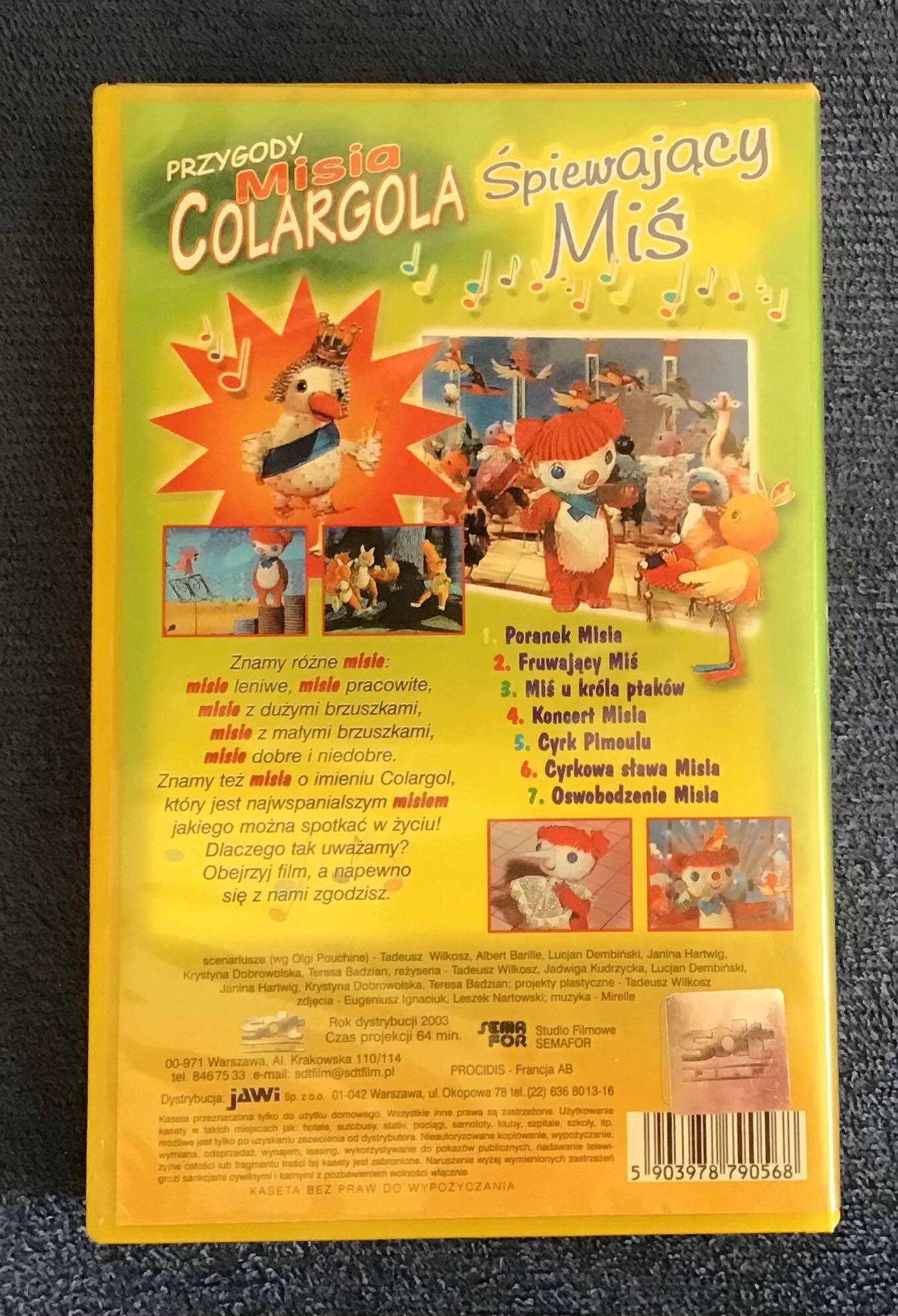 VHS Przygody Misia Colargola.7 filmików.