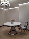 STÓŁ OKRĄGŁY Glamour Srebrny, Luxury, AKANT Meble