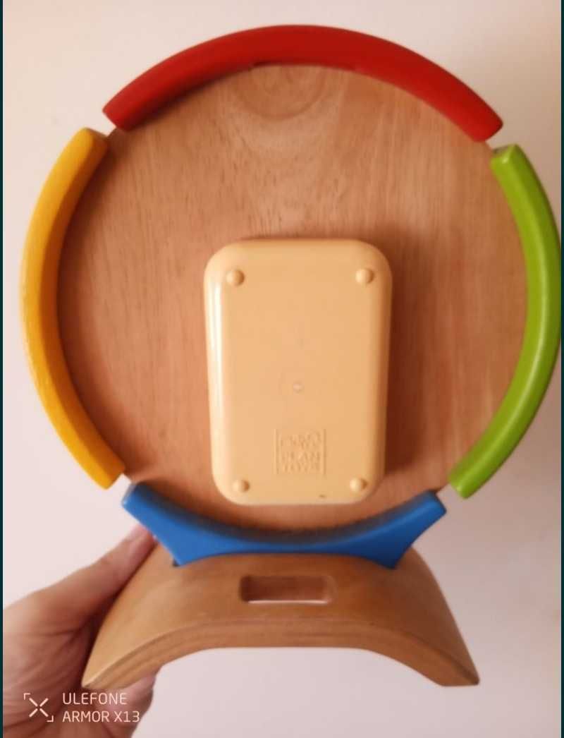 Relógio brinquedo madeira, aprender as horas