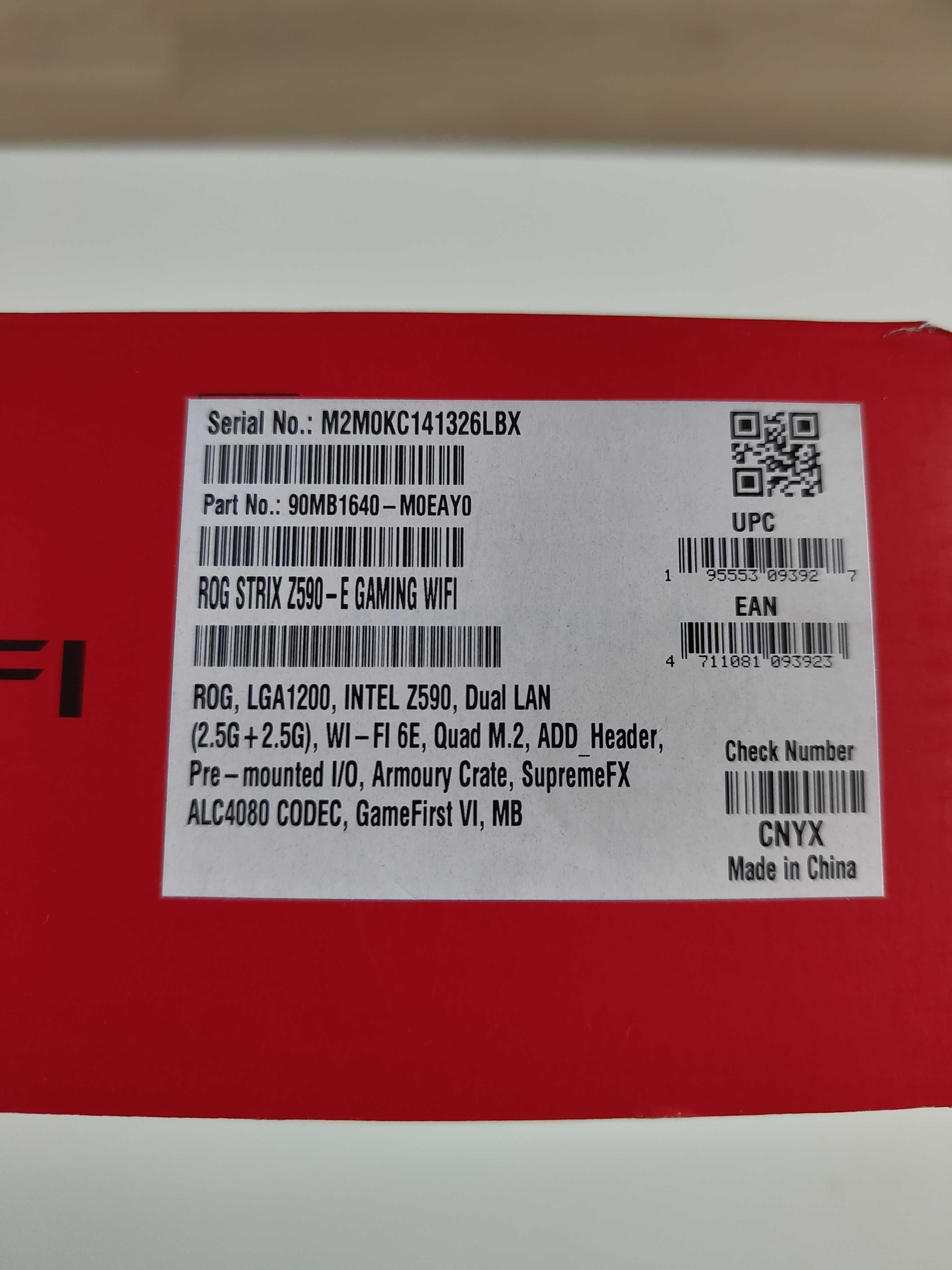 Komputer stacjonarny ROG Strix Z590-E WiFi, i9 10850k, 32GB RAM, 750W