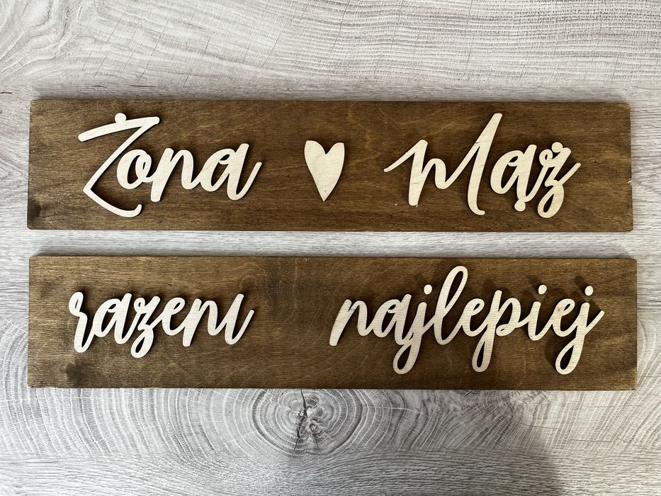 Tablice rejestracyjne weselne/ślubne żona mąż