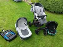 Wózek Coneco 4w1 gondola, nosidełko, spacerówka, baza ISOFIX + mata