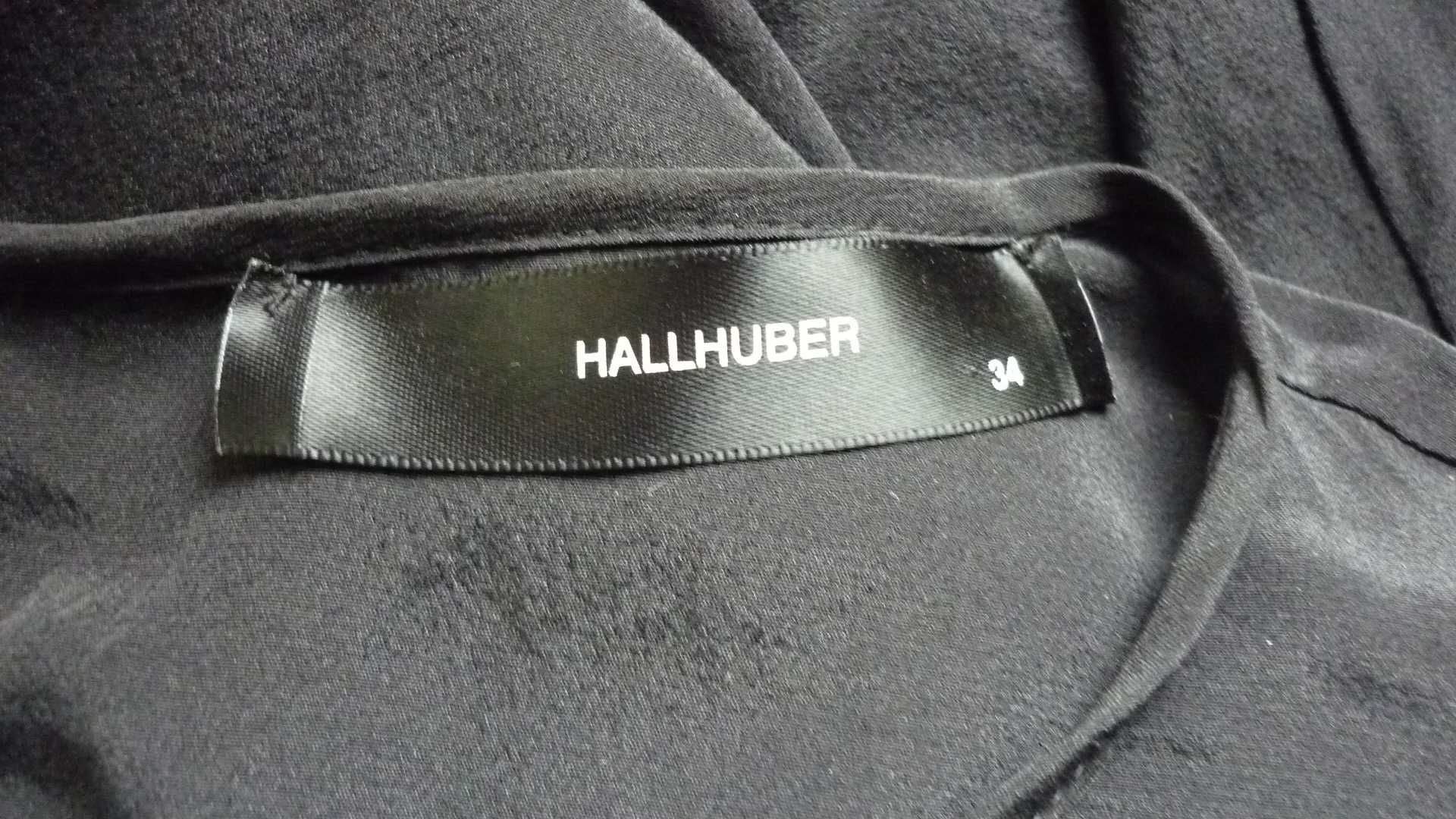 Hallhuber- jedwabna czarna bluzka  r; 34