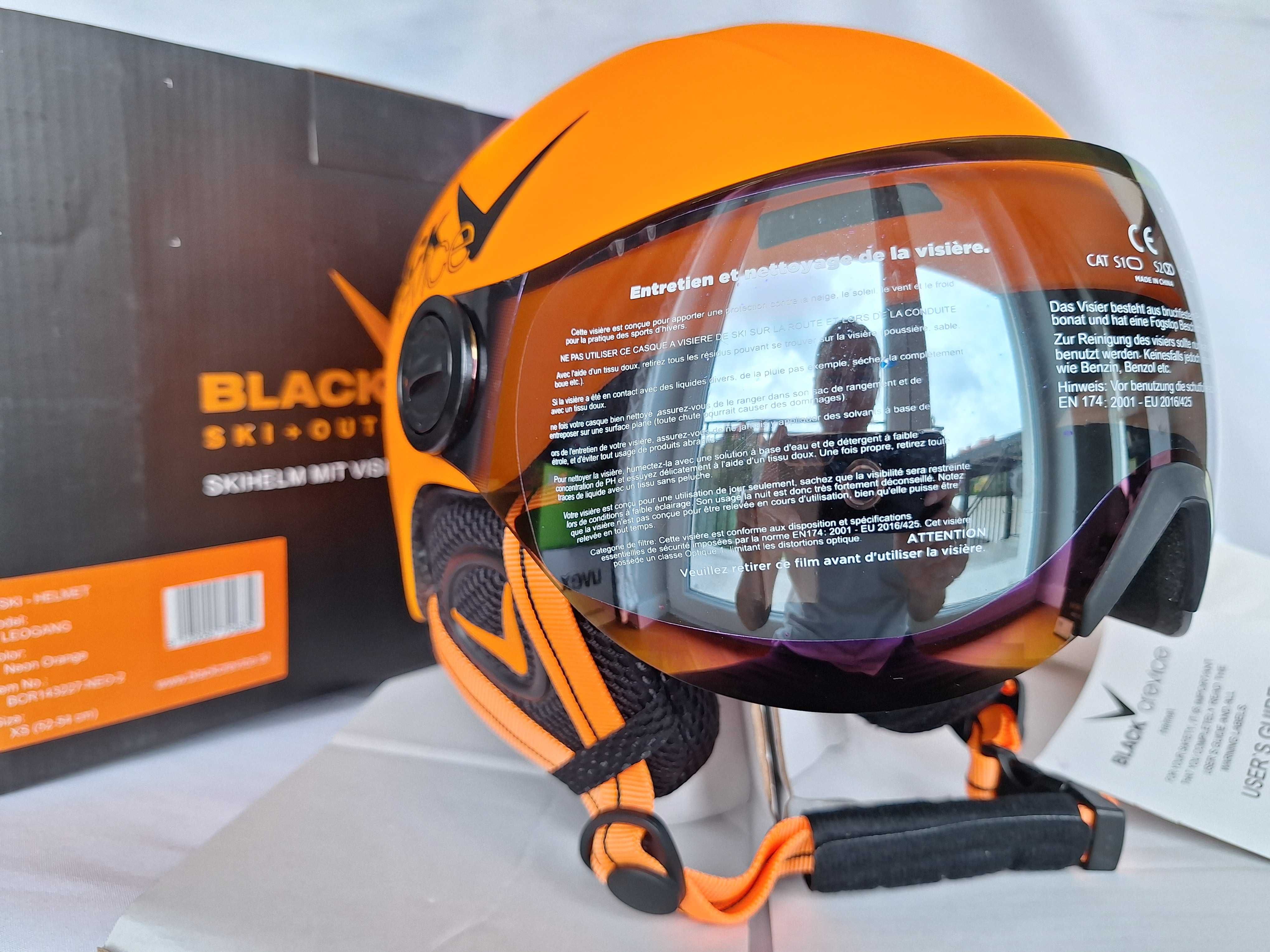 Kask narciarski juniorski Black Crevice Leogang Neon Orange XS 52-54cm