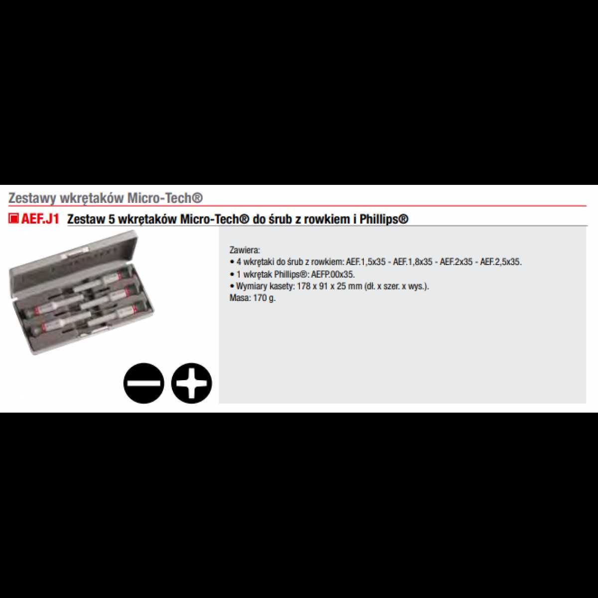 AEF.J1  Zestaw wkrętaków Micro-Tech® FACOM