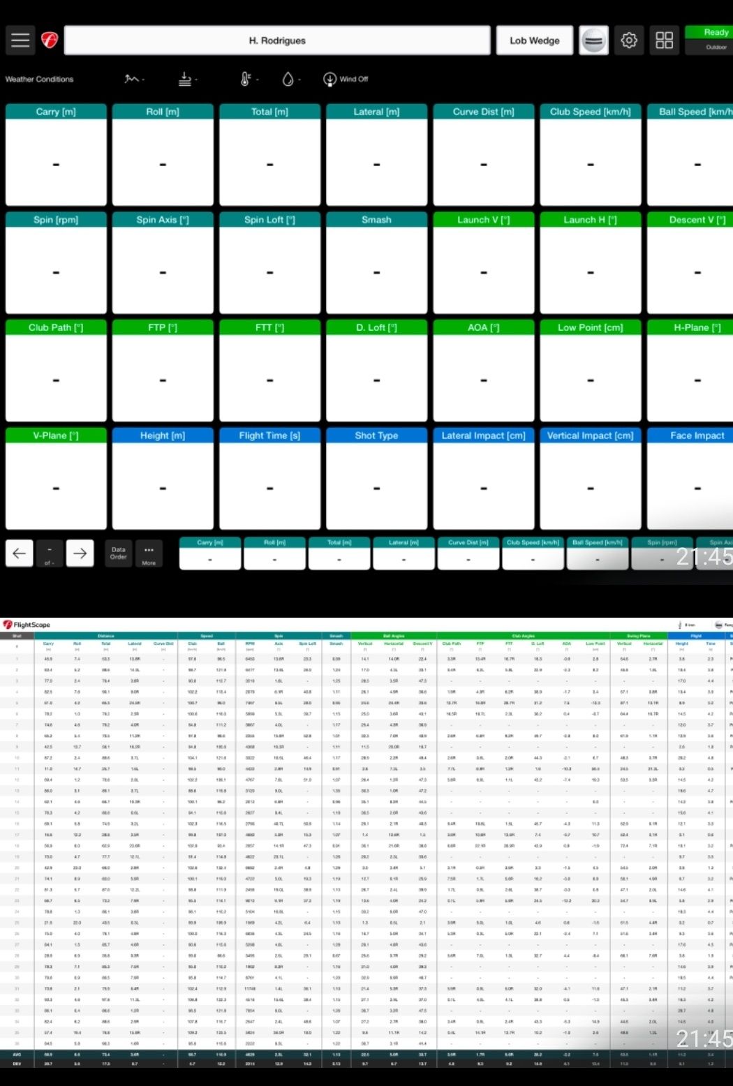 Flightscope X2 - em excelente estado