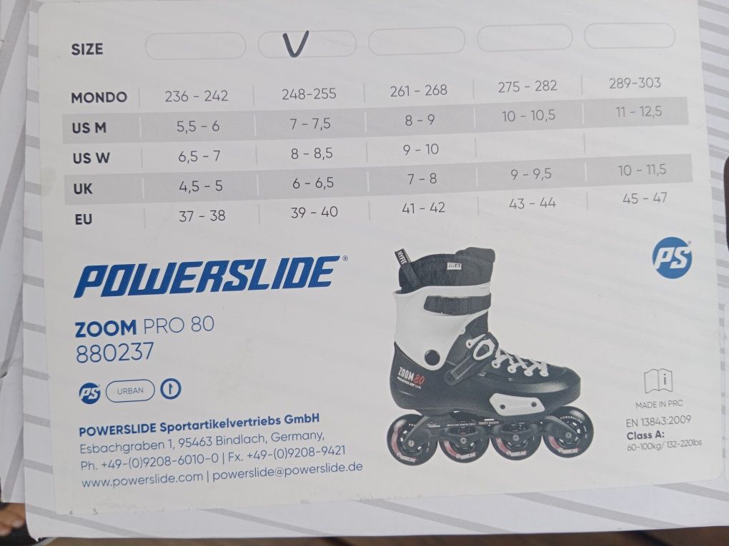 Rolki POWERSLIDE zoom pro 80 r.39-40