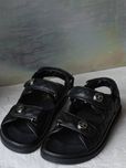 р36-41 Сандалі Chanel Dad Sandals Black Leather