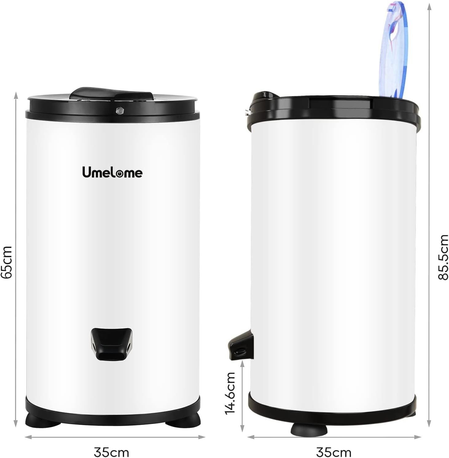 Umelome mini suszarka, do 6 kg,  2800 obr./min, biała