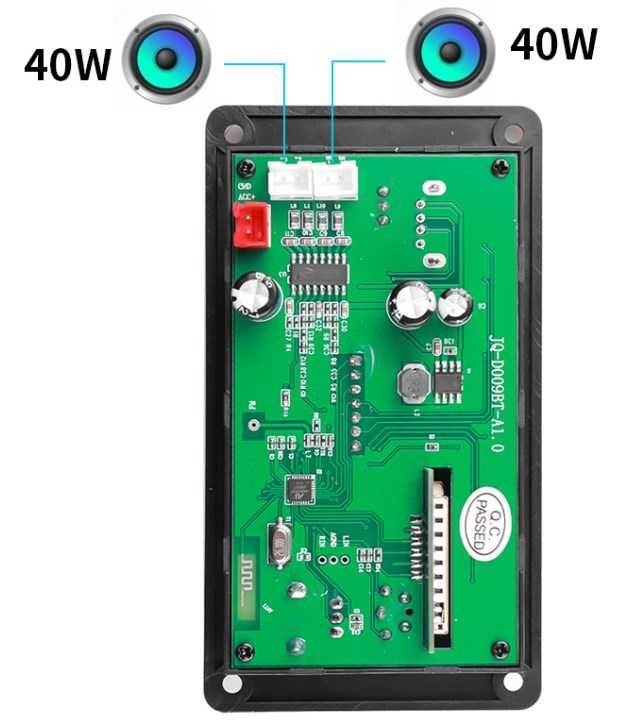 Модуль Mp3 с Bluetooth 5.0, FM радио, USB, microSD, функция записи