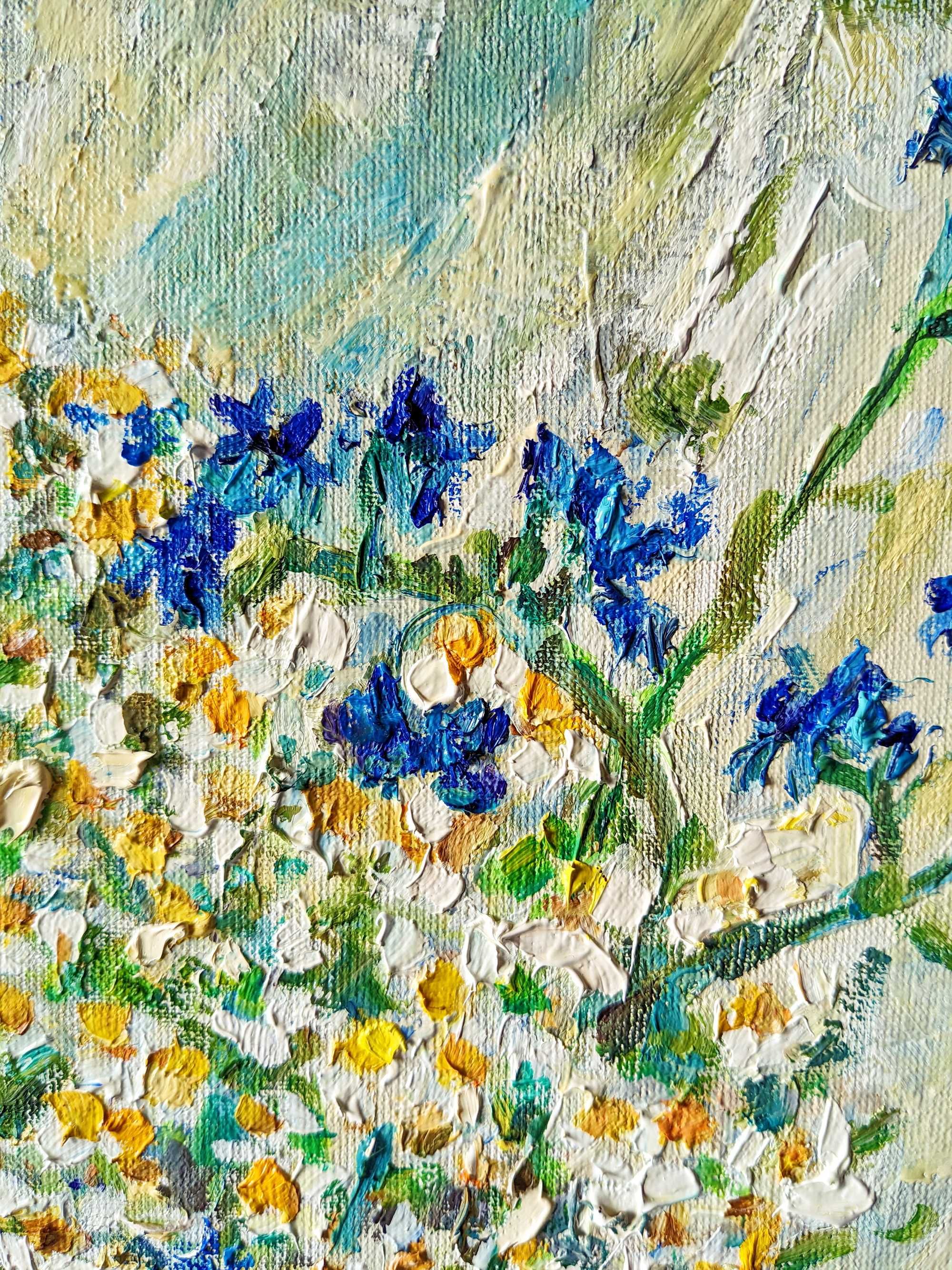 Польові квіти, натюрморт, картина 40*30 олія, полотно на картоні