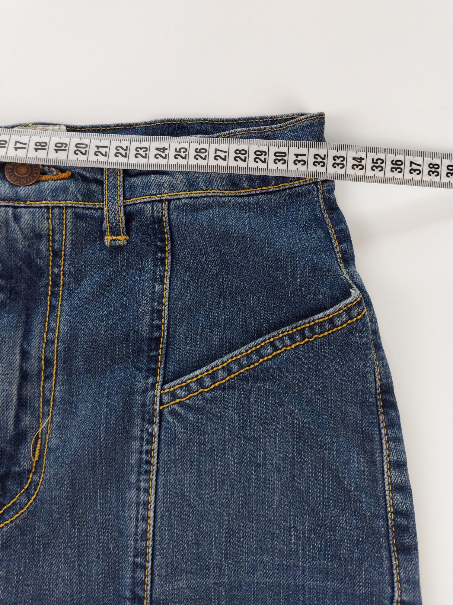 Jeansowa spodnica przed kolano vintage retro rozmiar S dżinsowa