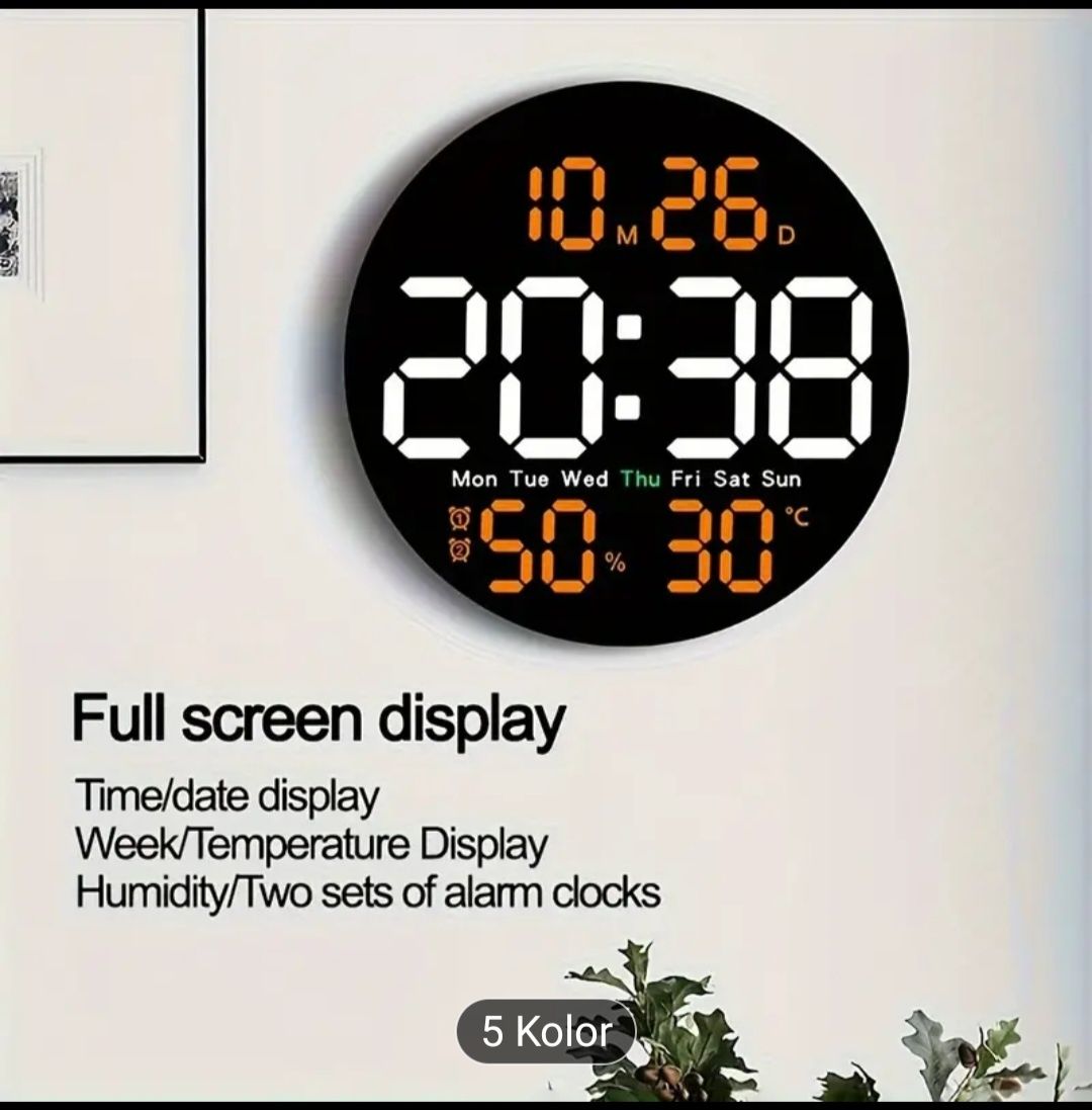 Zegar LED ścienny