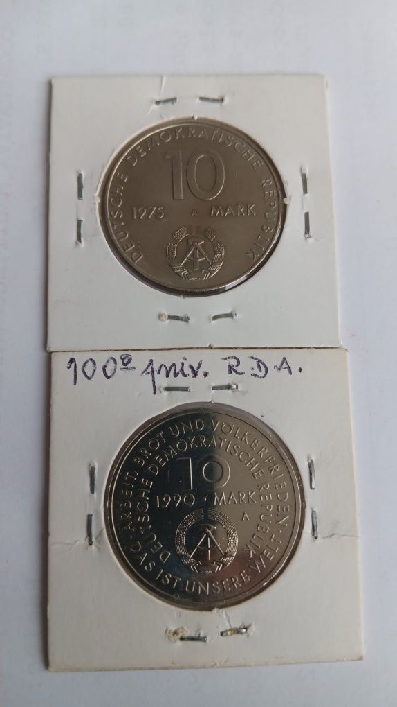 Moedas de 10 e 20 markos Alemães.