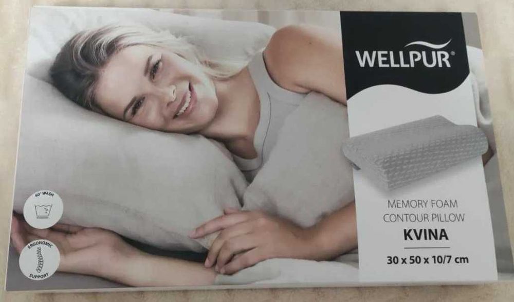 Подушка WELLPUR KVINA серая 30x50x10/7см