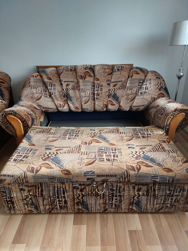 Komplet wypoczynkowy kanapy rozkladane sofy fotel do salonu wypoczynek