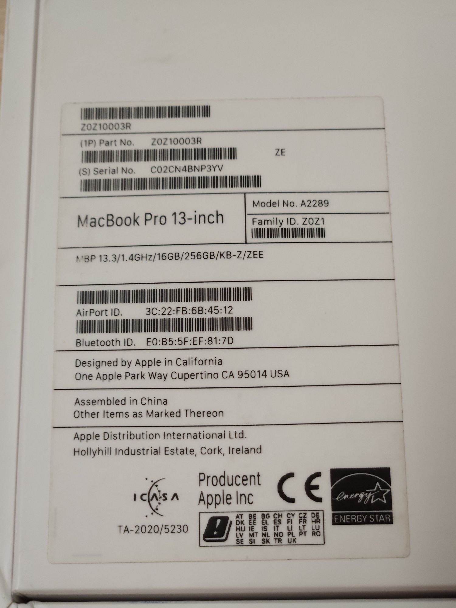 BEZ NEGOCJACJI CENA OSTATECZNA !!!Laptop MacBook Pro13 TouchBar  Model