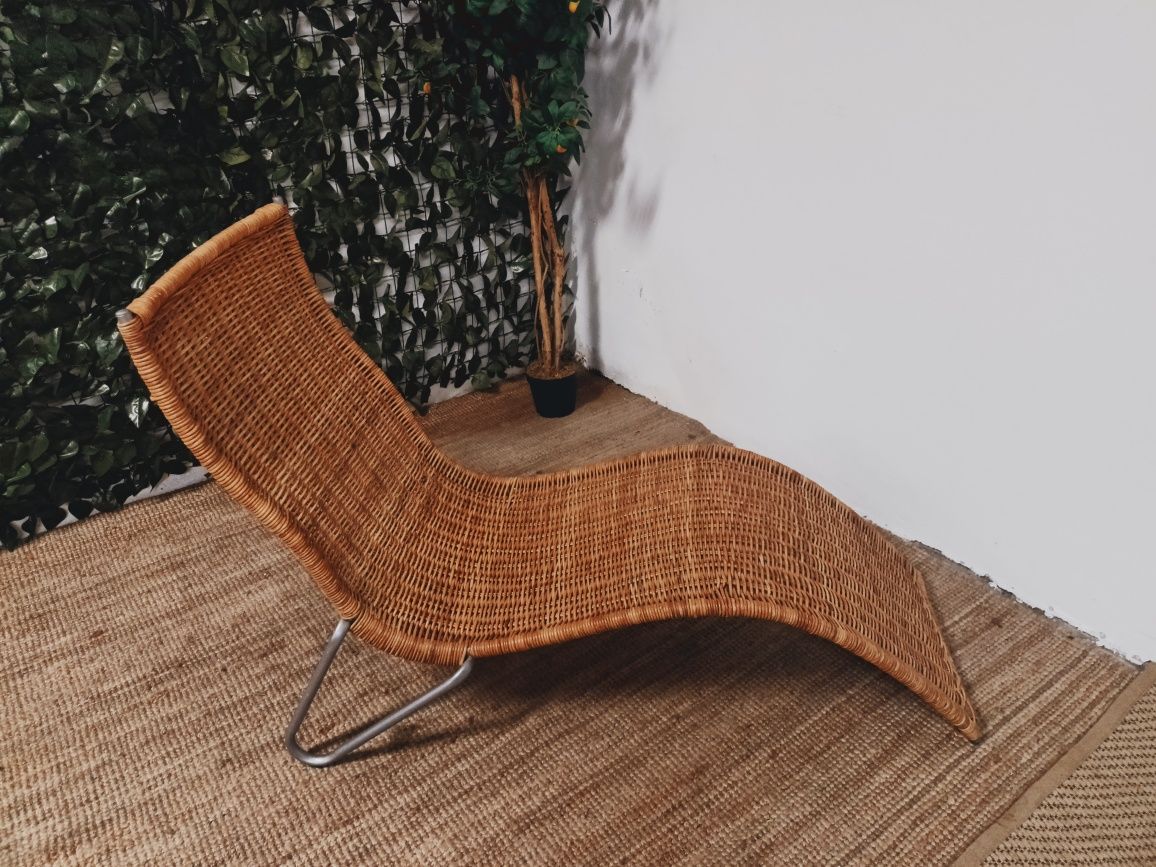 Leżak, fotel rattanowy IKEA.