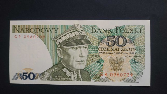 Banknot 50 zł 1988 rok seria GR