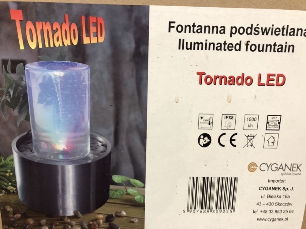 Fontanna domowa LED TORNADO