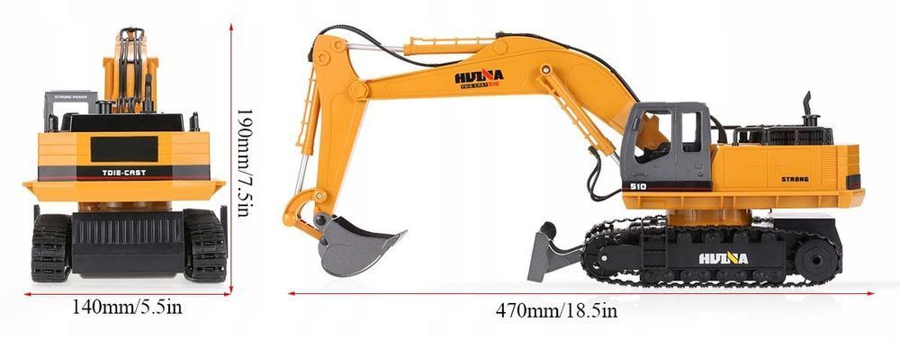 Duża koparka gąsienicowa spychacz zdalnie sterowana RC 1:16 + pilot