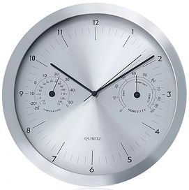 Zegar Ścienny Aluminiowy Duży Temp.higrometr Ce30s