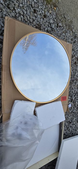 Lustro 60cm złota rama okrągłe