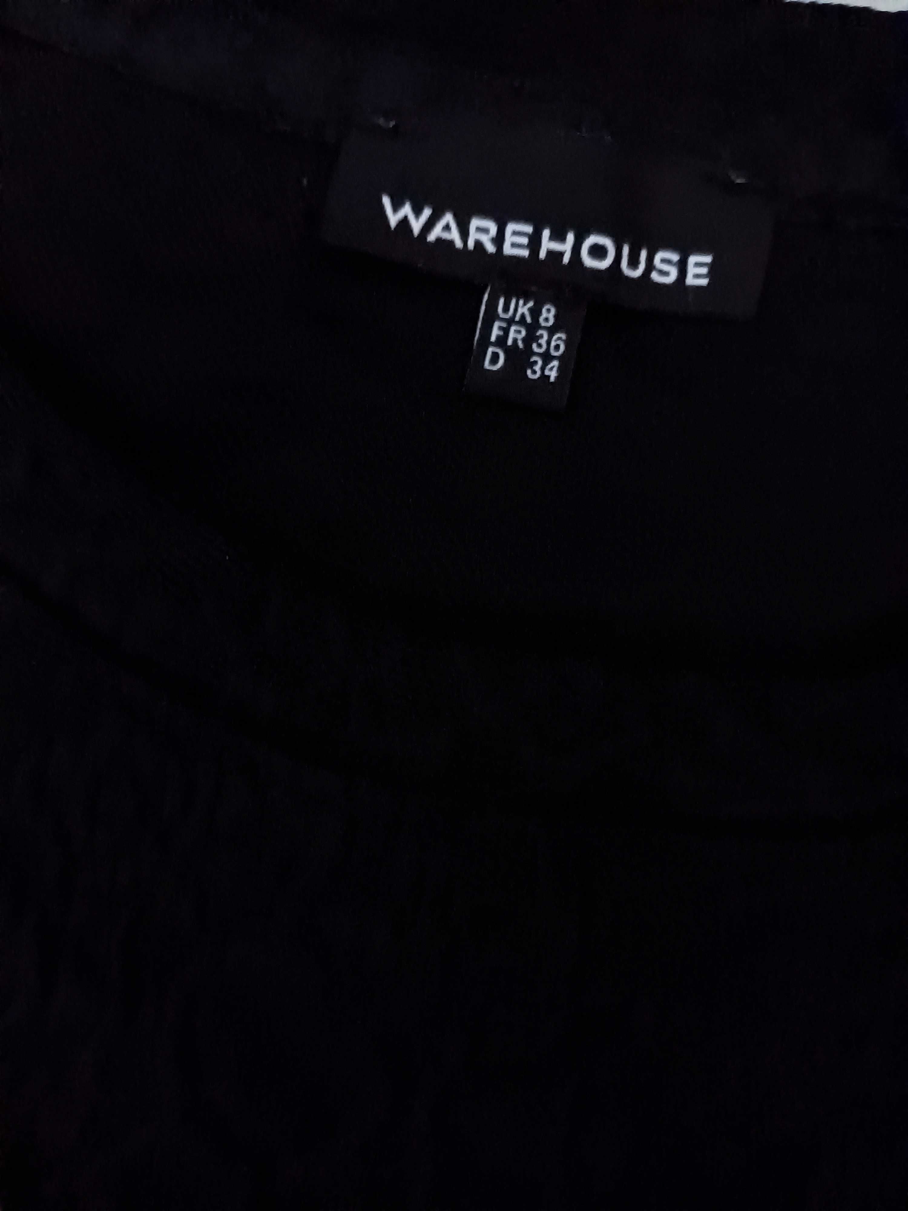 Czarna sukienka z zamkami -Warehouse - rozm. S  (UK 8)