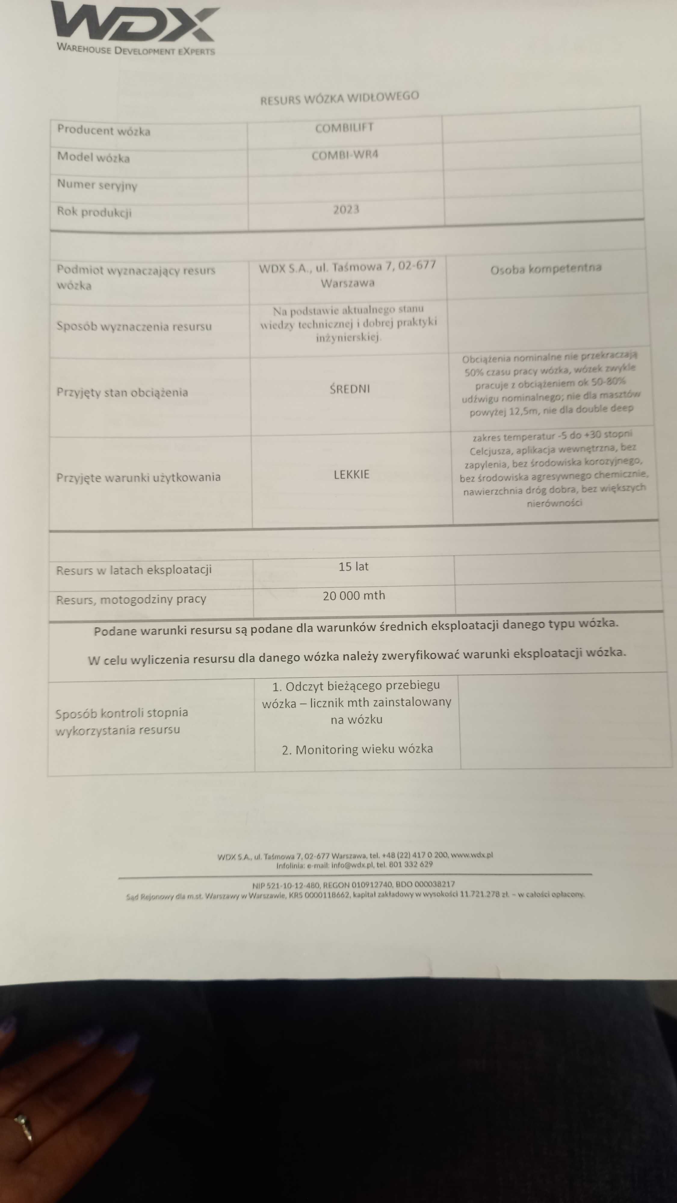 Wózek widłowy elektryczny wysokiego składowania COMBILIFT