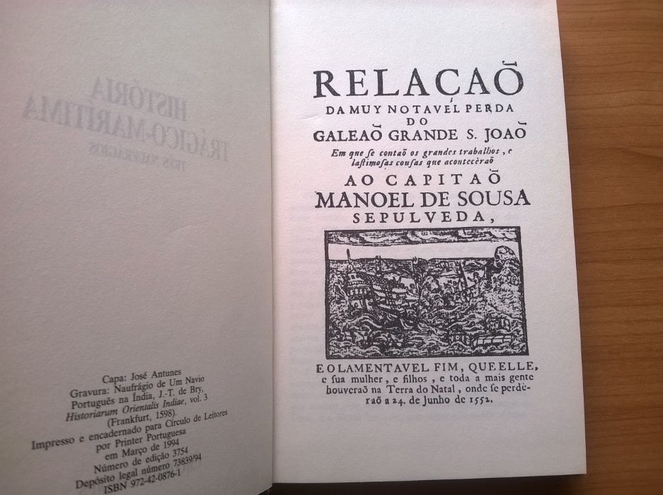 História Trágico-Marítima - Bernardo Gomes de Brito