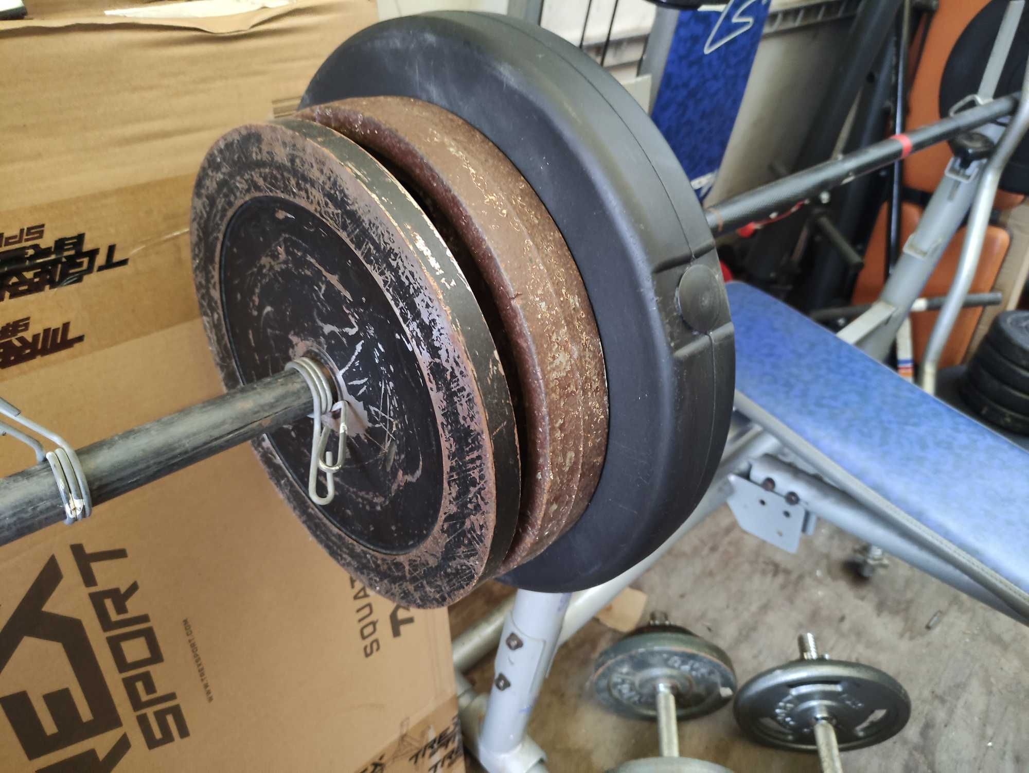 Atlas Ławka do ćwiczeń Top Life Hobby Wyciąg nogi gryf hantle 111kg