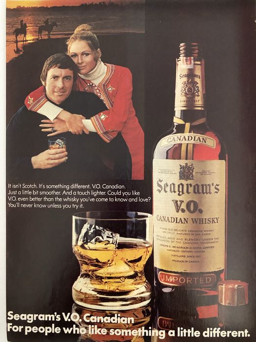 Anúncio Vintage do Whisky Canadense Seagram’s V.O. - Anos 1970